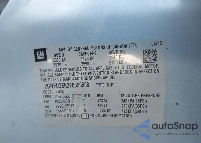 2GNFLGEK2F6360608: 43186997