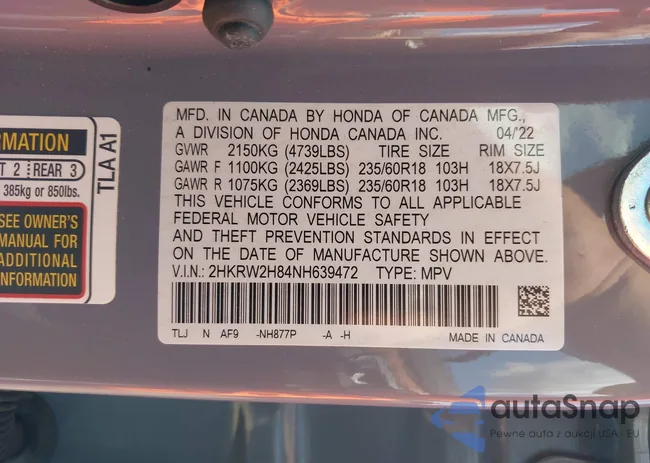 2HKRW2H84NH639472: 43187048