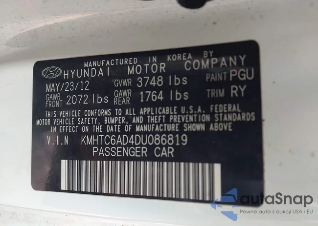 KMHTC6AD4DU086819: 43187095