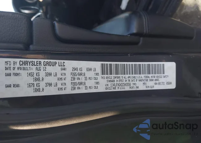 1C4RJFAGXDC543556: 43187137