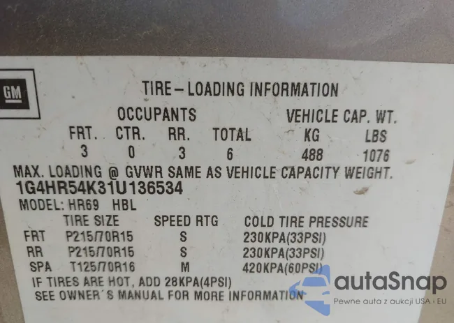 1G4HR54K31U136534: 43187251