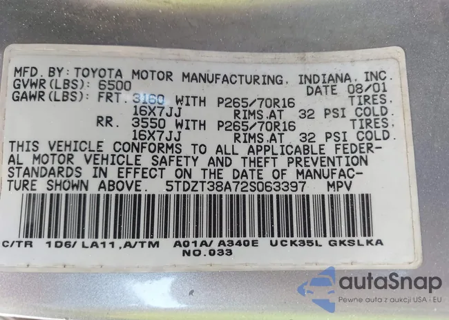 5TDZT38A72S063397: 43187302