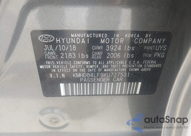 KMHD84LF9KU737531: 43187326