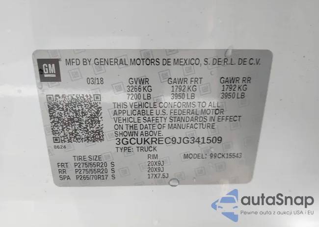 3GCUKREC9JG341509: 43187419