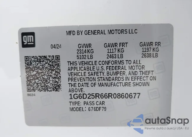 1G6D25R66R0860677: 43187467