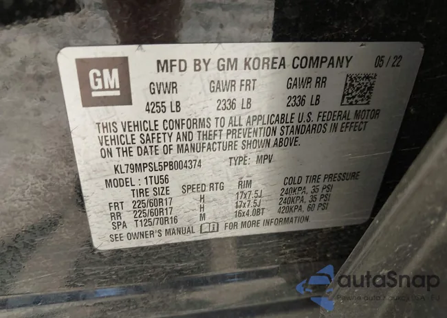 KL79MPSL5PB004374: 43187532