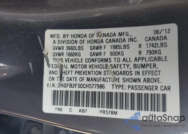 2HGFB2F50CH577986: 43187554