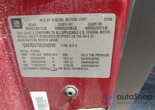 1GKER23708J306299: 43186589