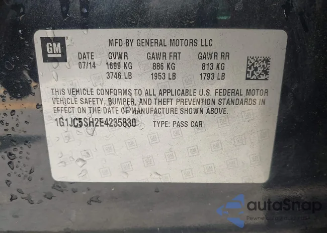 1G1JC5SH2E4235830: 43186628