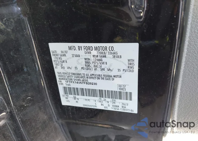 1FTPX14V67FB29230: 43186702