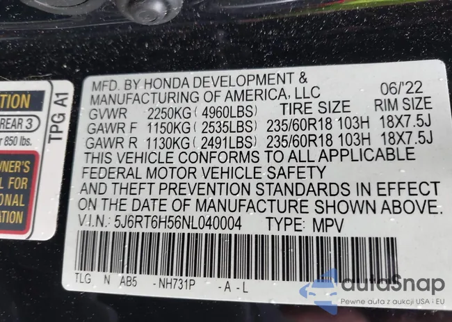 5J6RT6H56NL040004: 43186705