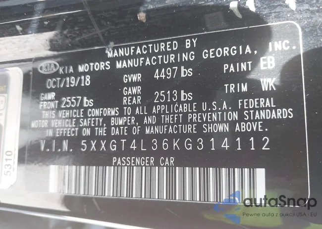 5XXGT4L36KG314112: 43186735