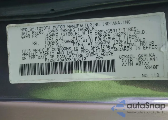 5TDBT48A03S183910: 43186882