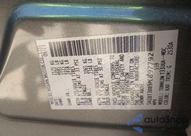 5N1BT3BB9PC897792: 43186918