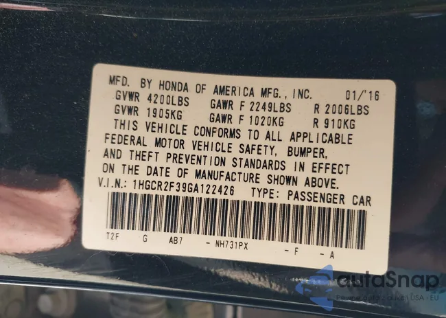 1HGCR2F39GA122426: 43186919