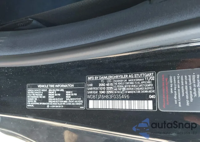 WDBTJ76H83F035496: 43186965