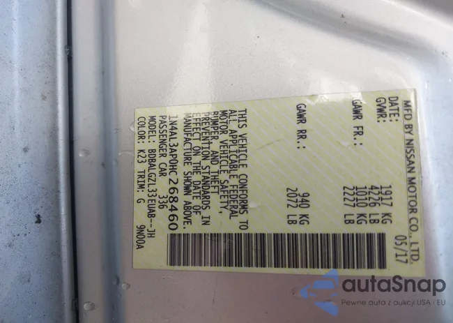 1N4AL3AP0HC268460: 43188017