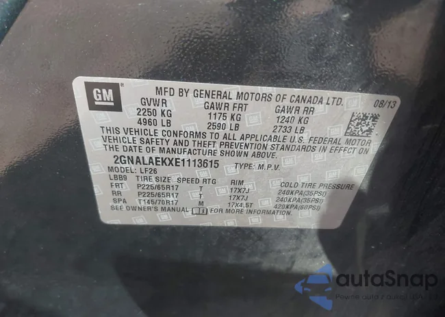 2GNALAEKXE1113615: 43188089