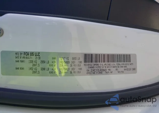 2C4RC1FG5JR228429: 43188207