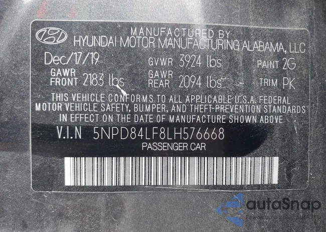 5NPD84LF8LH576668: 43188304