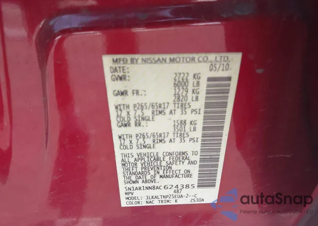 5N1AR1NN8AC624385: 43188404