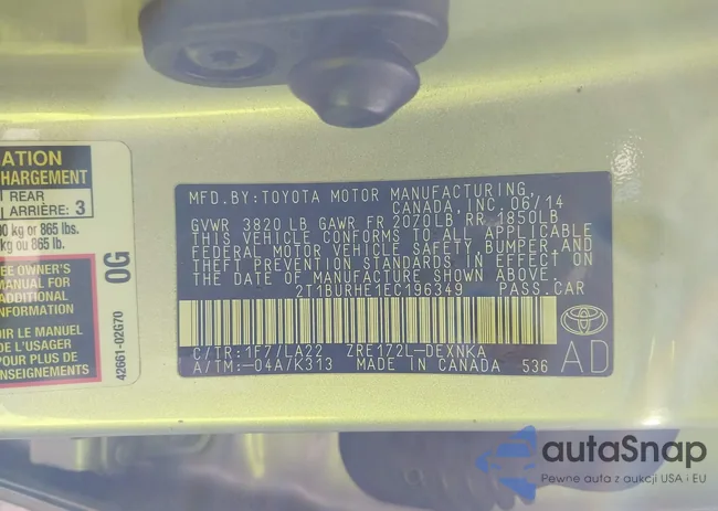 2T1BURHE1EC196349: 43188407