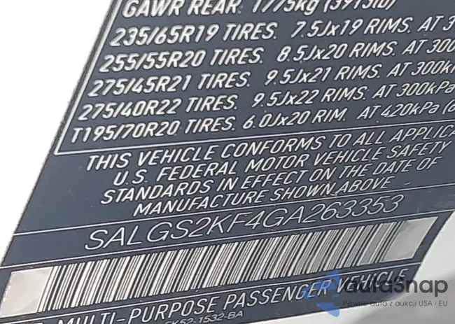 SALGS2KF4GA263353: 43188549