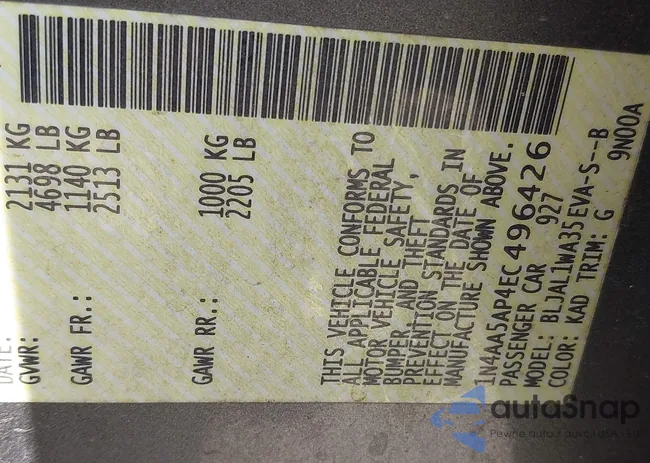 1N4AA5AP4EC496426: 43188562