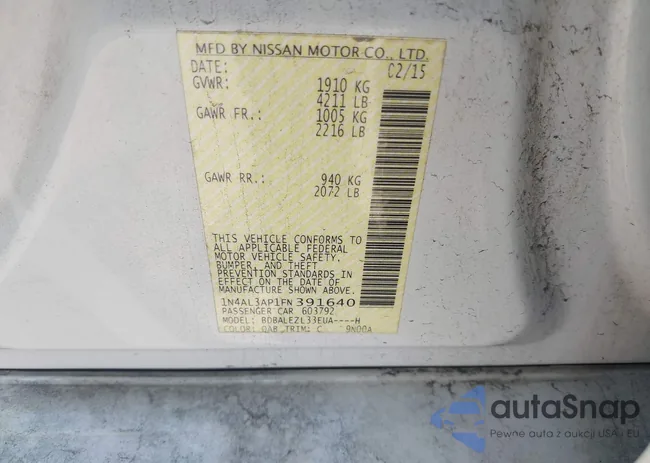 1N4AL3AP1FN391640: 43187655