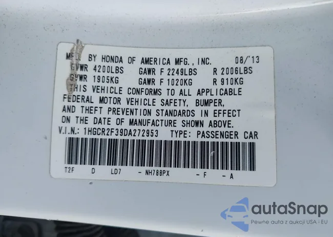 1HGCR2F39DA272953: 43187657