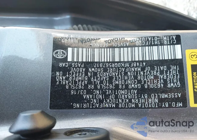 4T4BF1FK0GR567917: 43187683