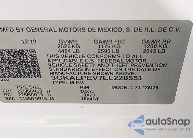 3GKALPEV7LL228551: 43187742