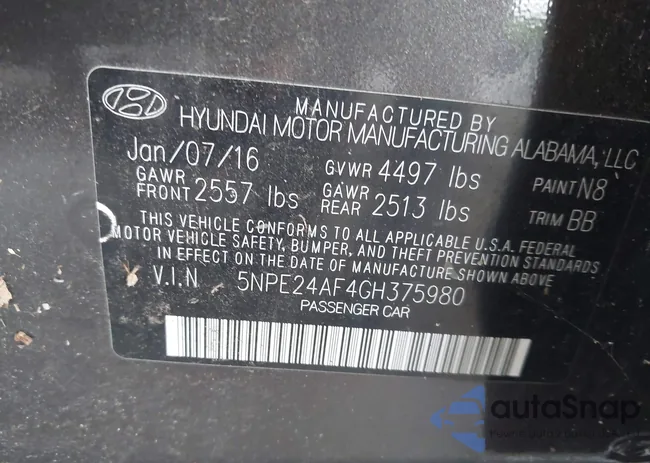 5NPE24AF4GH375980: 43187781