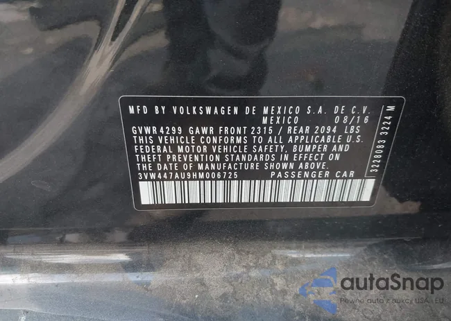 3VW447AU9HM006725: 43187811