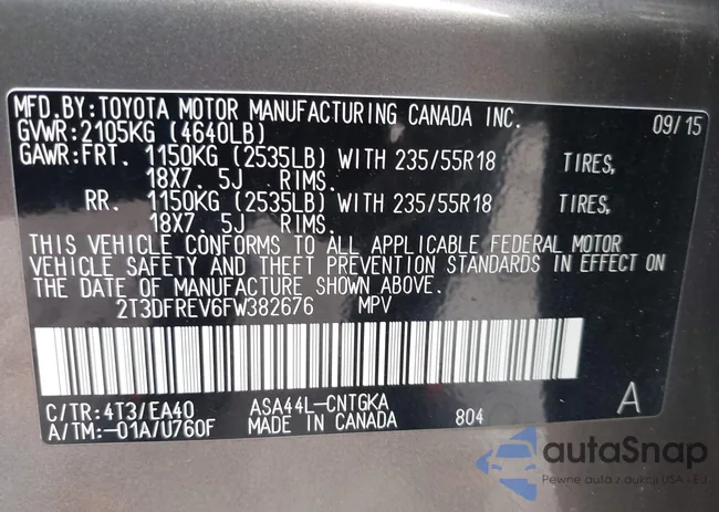 2T3DFREV6FW382676: 43187840