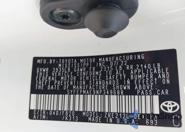 5YFEPMAE9NP349688: 43187879