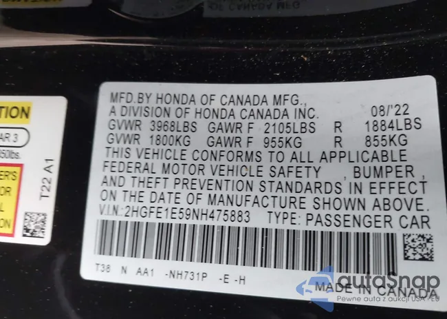 2HGFE1E59NH475883: 43187884