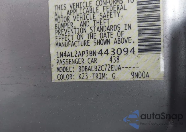 1N4AL2AP3BN443094: 43189123