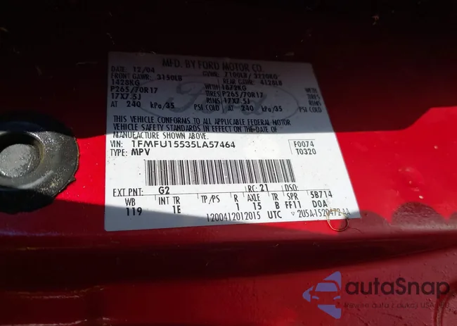 1FMFU15535LA57464: 43189178