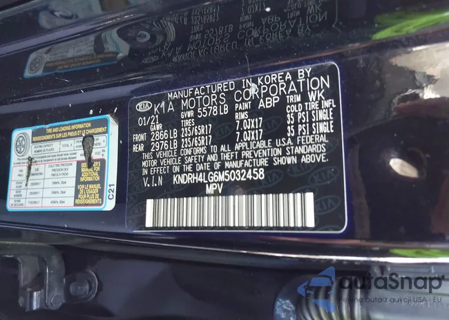 KNDRH4LG6M5032458: 43189234