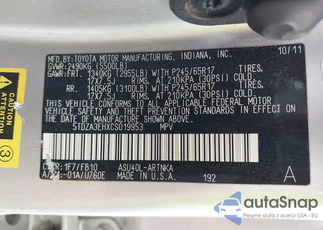 5TDZA3EHXCS019953: 43189258