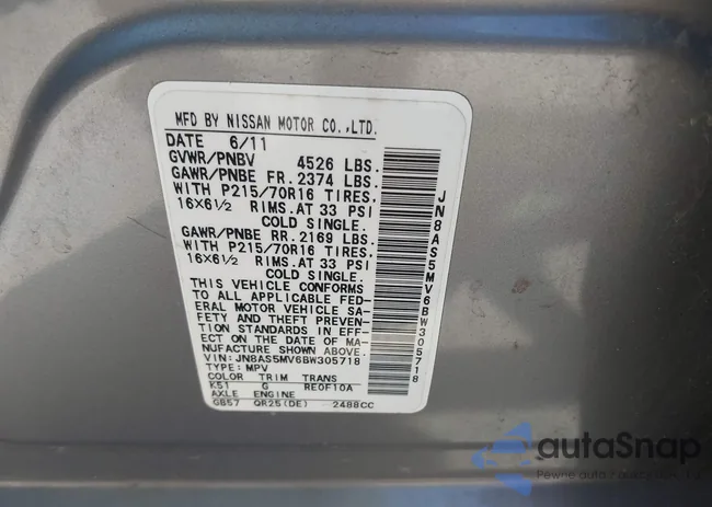 JN8AS5MV6BW305718: 43189318