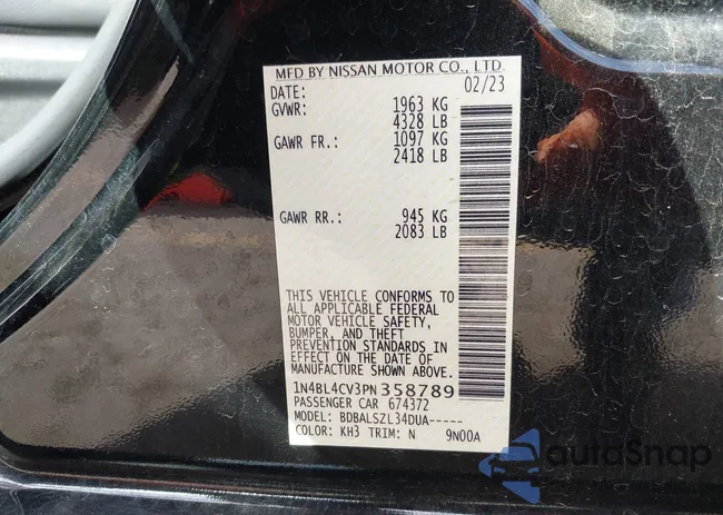 1N4BL4CV3PN358789: 43189335