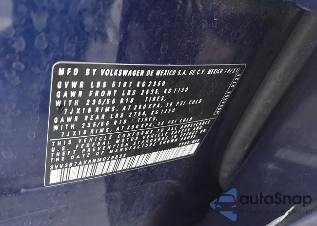 3VV3B7AX8NM026833: 43189387