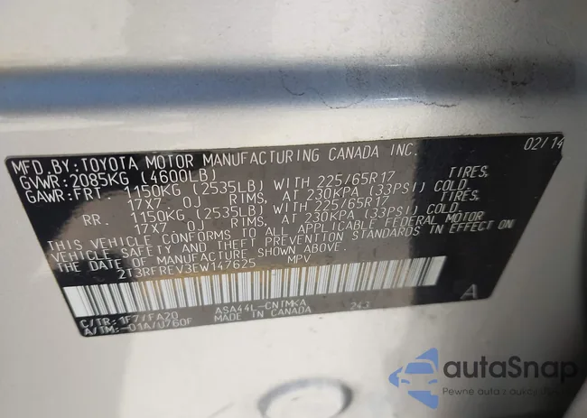 2T3RFREV3EW147625: 43189559