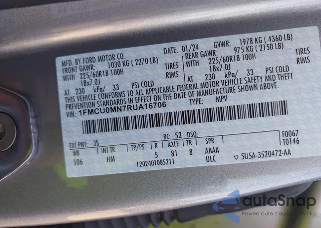 1FMCU0MN7RUA16706: 43189572