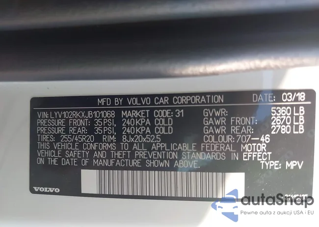 LYV102RKXJB101068: 43188595