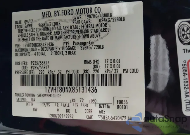 1ZVHT80NX85131436: 43188600