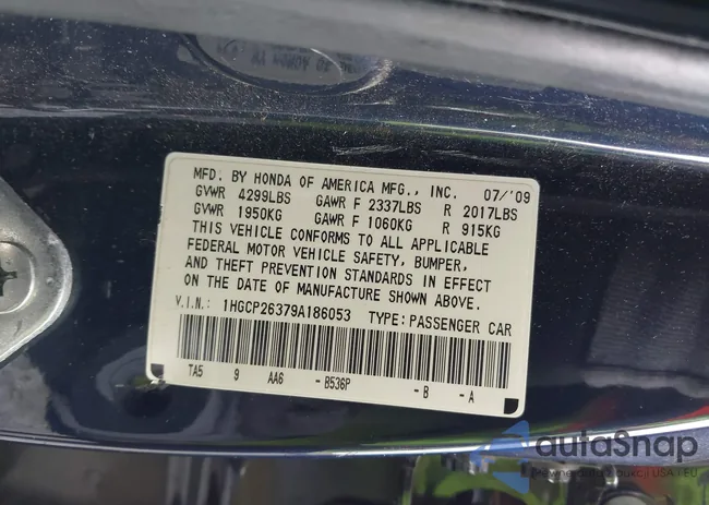 1HGCP26379A186053: 43188601