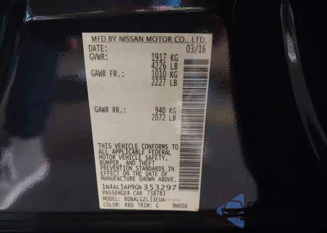 1N4AL3AP9GN353297: 43188694